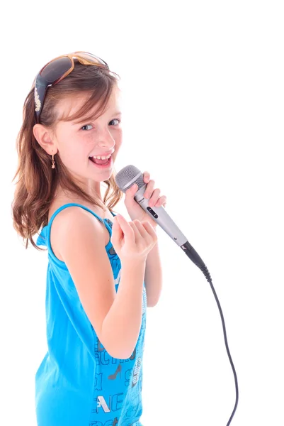Girl is singing Stock Image