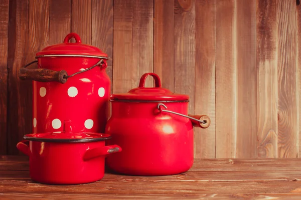 Red and white utensils — Stock Photo, Image