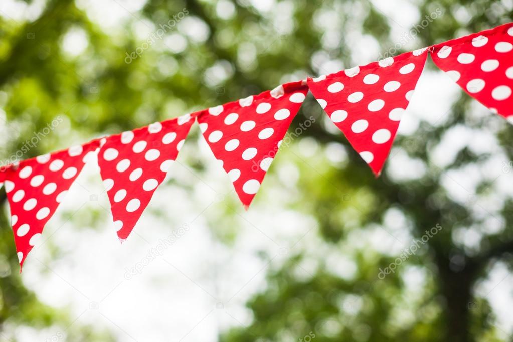 Red bunting flags