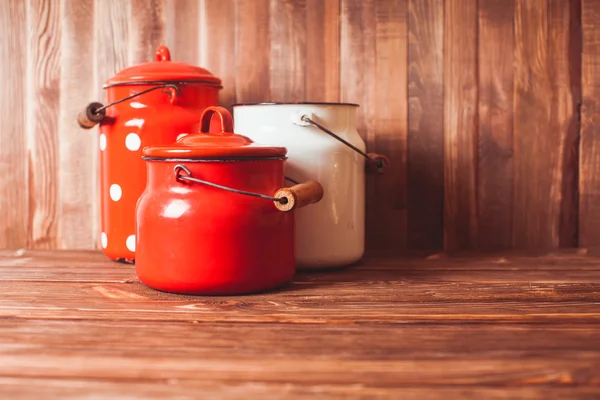 Red and white utensils — Stock Photo, Image