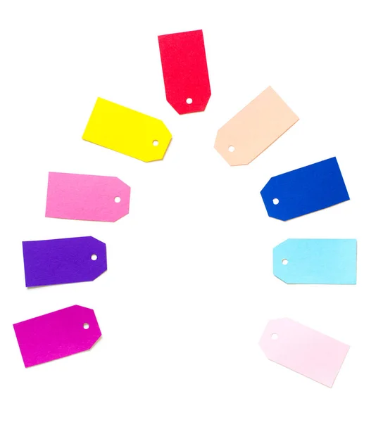 Las etiquetas de cartón de colores con espacio de copia para la venta de Año Nuevo — Foto de Stock