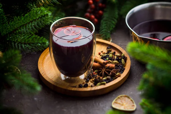 Christmas tastes and flavours served in one glass — Fotografia de Stock
