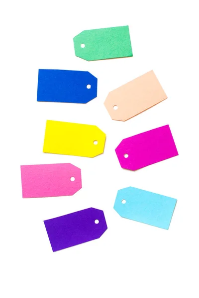 The bright paper price tags with copy space for a childrens store — Stock Photo, Image