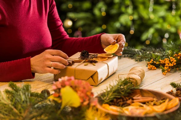 Close up of aroma craft packed gift — Stock Photo, Image