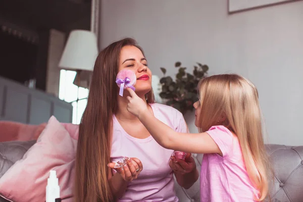 Beauty salon at home for mother and daughter