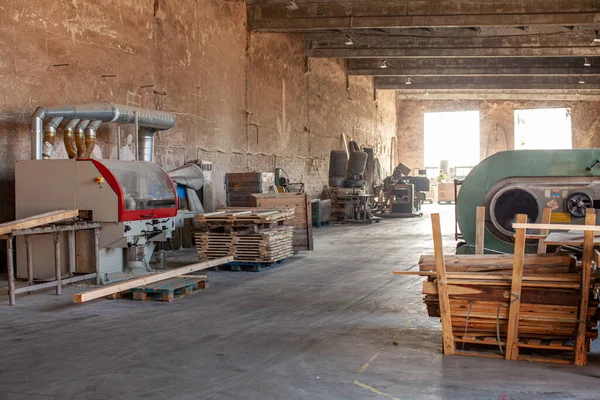 Old workshop for the production of wooden materials