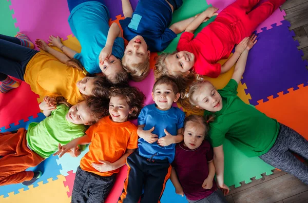 Time to relax after active games at the daycare — Stock Photo, Image