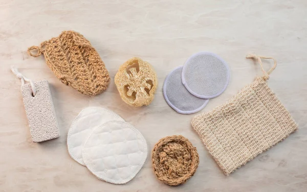 Homemade organic spa and wellness accessories top view — Stock Photo, Image