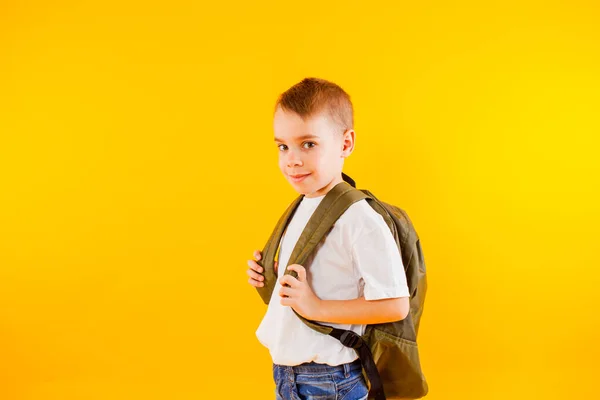 Il piccolo pupillo che indossa abiti in stile stand con le braccia incrociate — Foto Stock