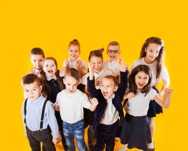 Gelukkige kinderen, jongens en meisjes, terug naar school — Stockfoto