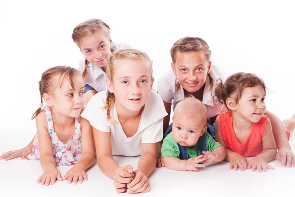 Děti na bílém pozadí — Stock fotografie
