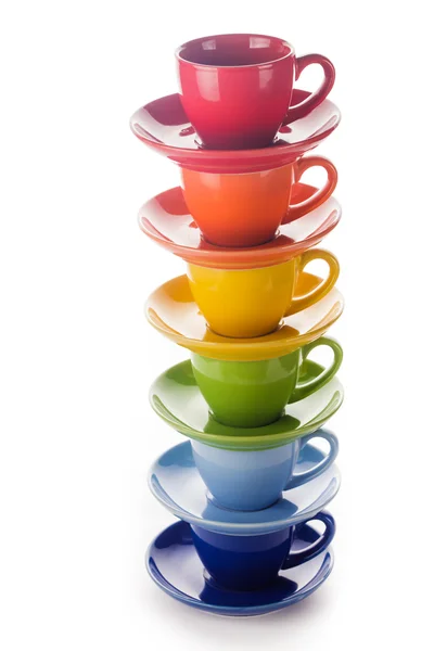 Colorful rainbow cups — Stock Photo, Image