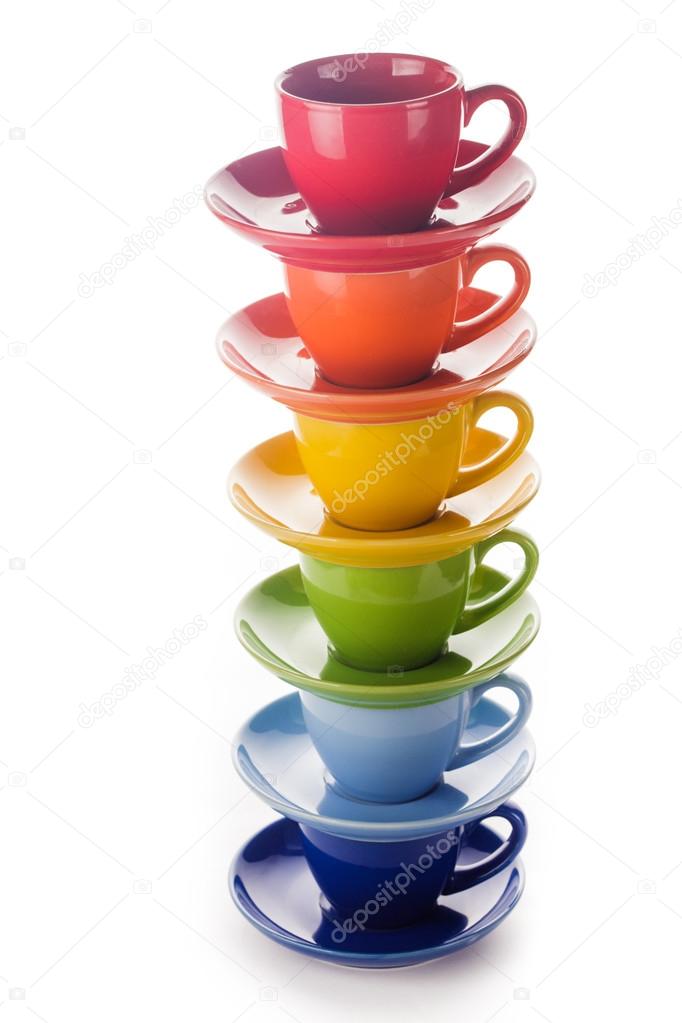 colorful rainbow cups