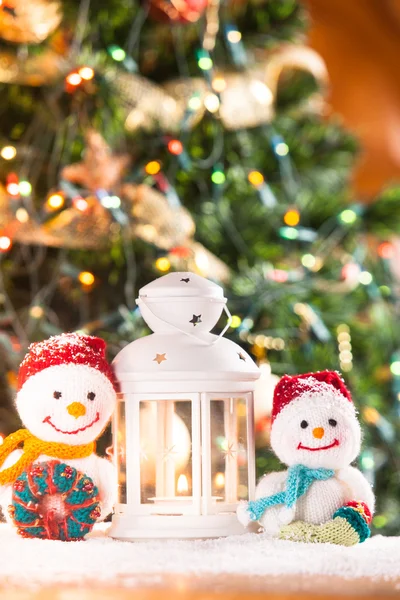 Knitted snowmen — Stock Photo, Image
