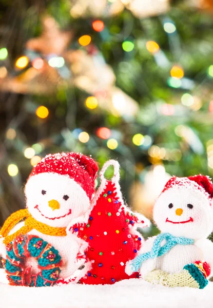 Knitted snowmen — Stock Photo, Image