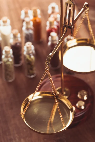 Scales and bottles — Stock Photo, Image