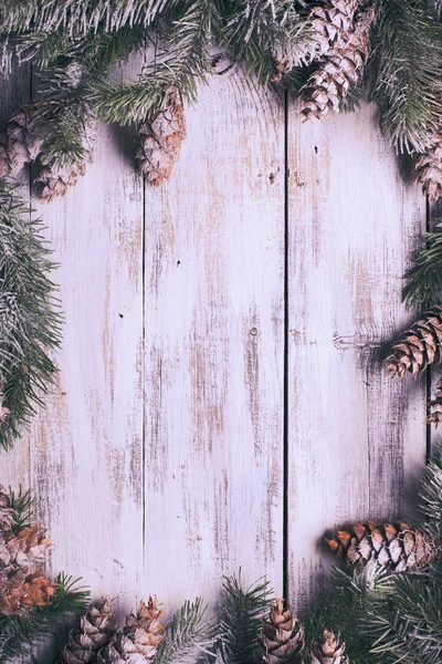 흰색 초라한 크리스마스 테두리 — 스톡 사진