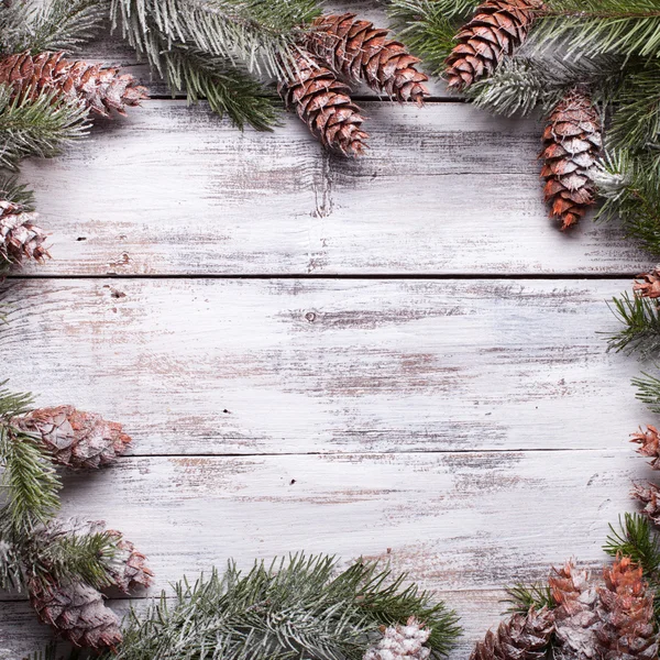 White shabby Christmas border — Stock Photo, Image