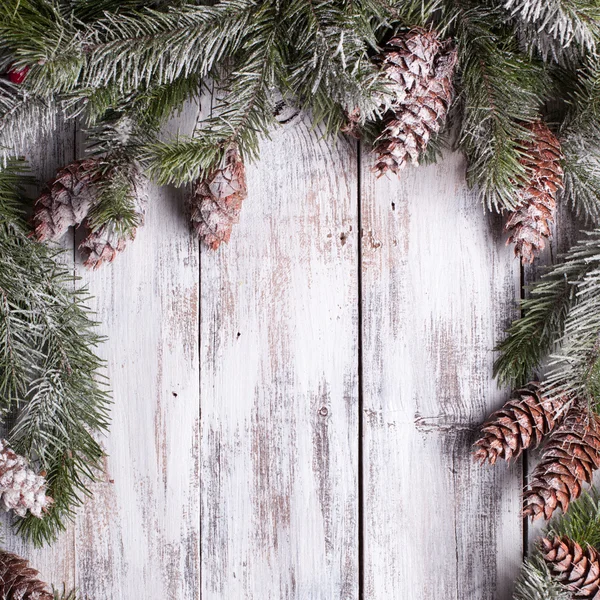 White shabby Christmas border — Stock Photo, Image