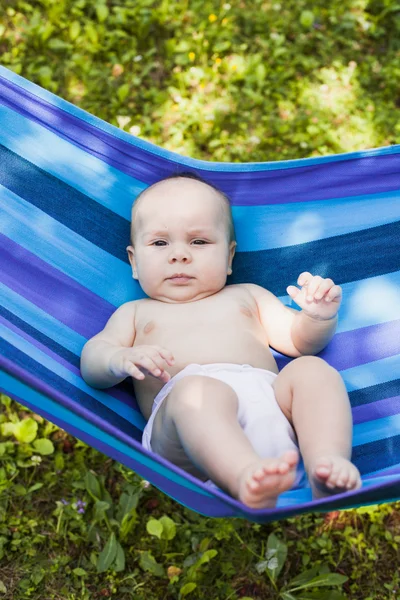Baby in a hammock — Stock Photo, Image