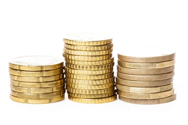 Golden coins isolated — Stock Photo, Image