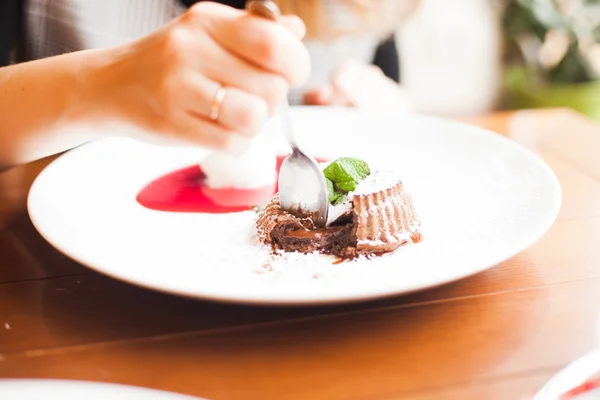 Chocolade fondant — Stockfoto