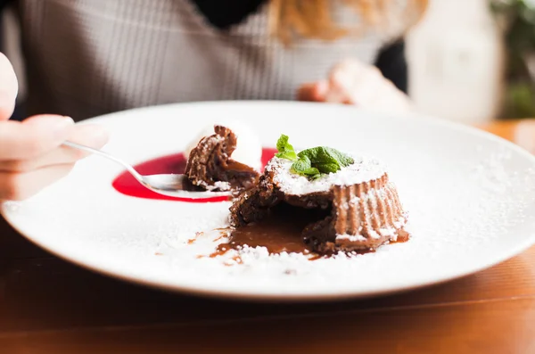 Chocolade fondant — Stockfoto