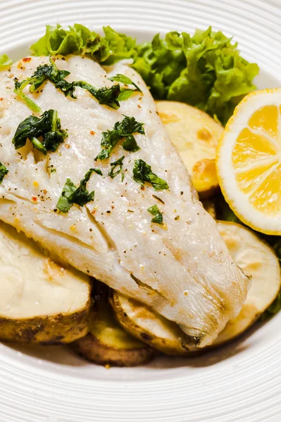 Baked cod fillet — Stock Photo, Image