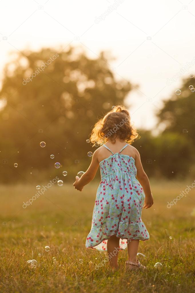 Girl and bubbles