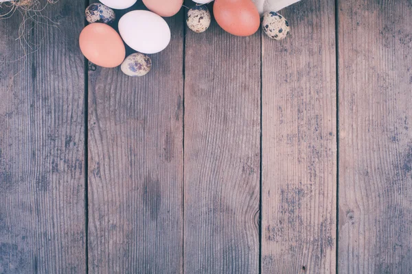 Eggs on textile — Stock Photo, Image