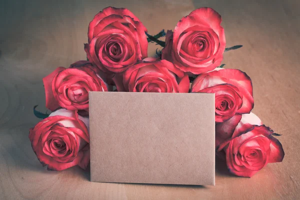 Rose e Card — Foto Stock