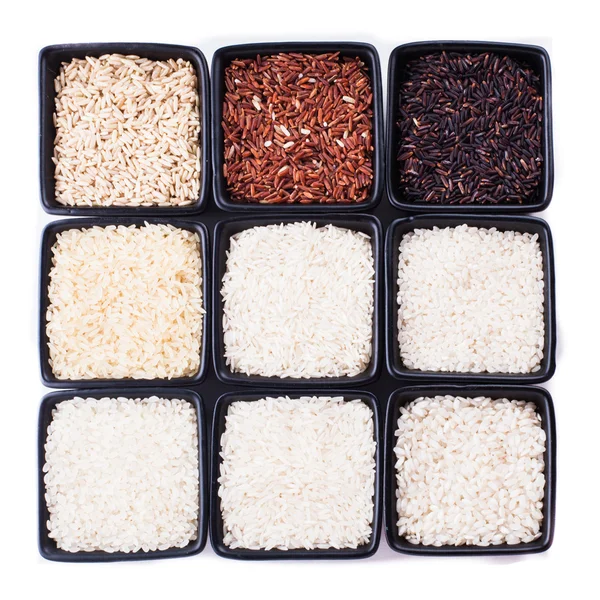 Various types of rice — Stock Photo, Image