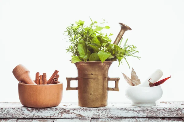 Mortars in the kitchen — Stock Photo, Image