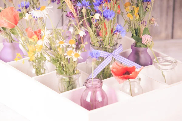Blommor i flaskor — Stockfoto