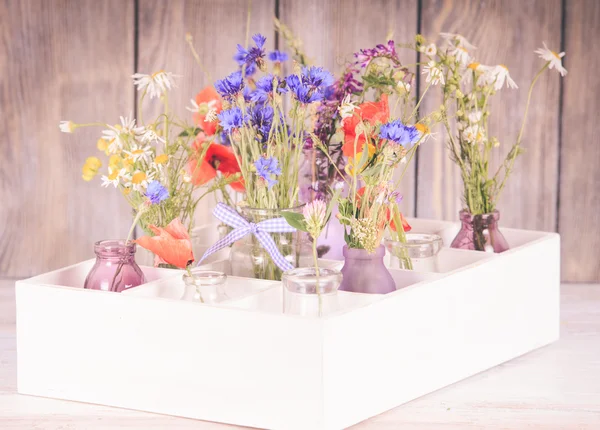 Vadvirágok-palackok — Stock Fotó