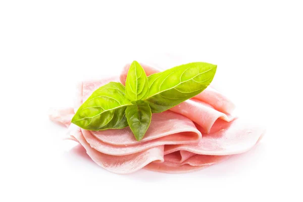 Ham slices isolated — Stock Photo, Image