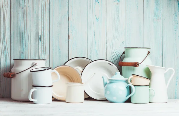 Enamelware still life — Stock Photo, Image