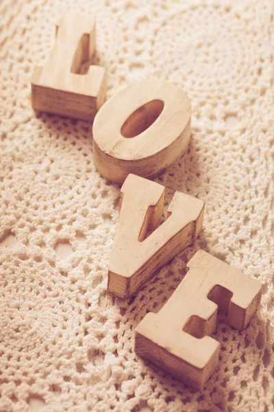 Amor letras de madera — Foto de Stock