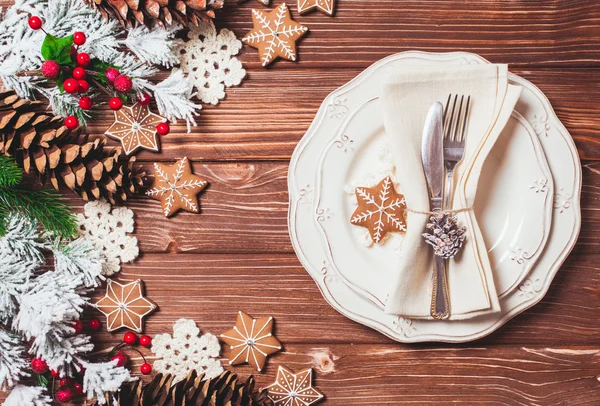 Christmas serving table — Stock Photo, Image
