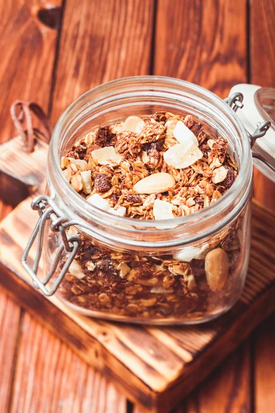 Granola kavanoz içinde — Stok fotoğraf