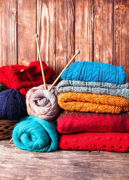Color knitted clothes — Stock Photo, Image