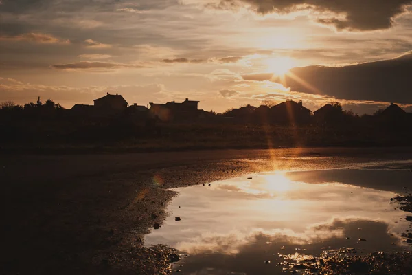 La puesta de sol reflejada — Foto de Stock