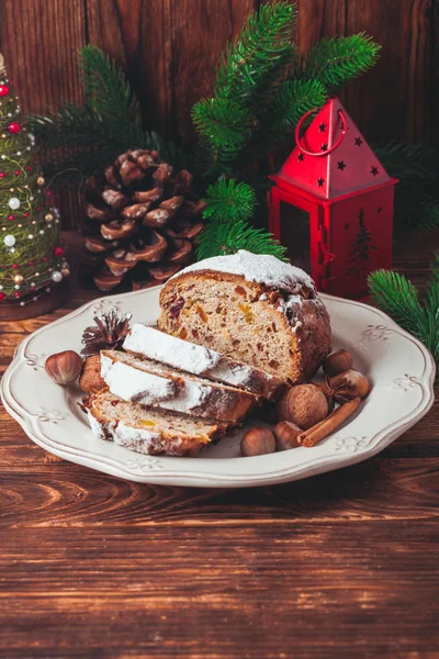 Christmas cake - Stollen — Stock Photo, Image