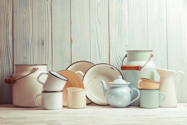 Enamelware still life — Stock Photo, Image