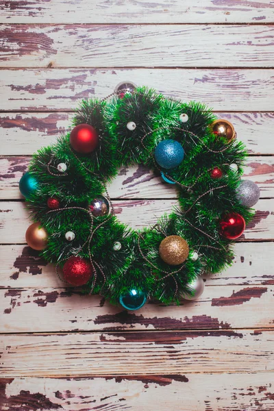Christmas wreath on door — Stock Photo, Image