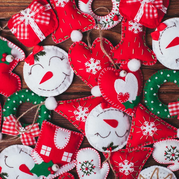 Felt Christmas decorations — Stock Photo, Image