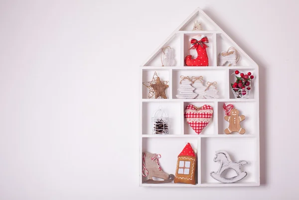 Christmas decorations on the wall — Stock Photo, Image