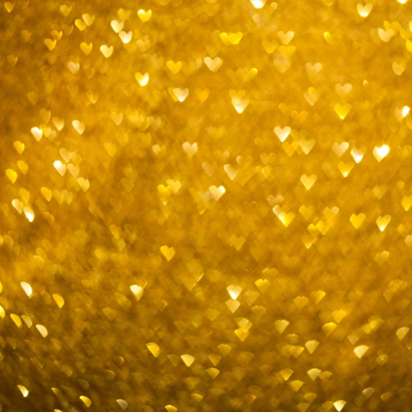 Gouden hart bokeh — Stockfoto