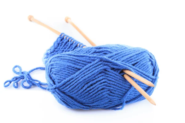Blue knitting isolated — Stock Photo, Image