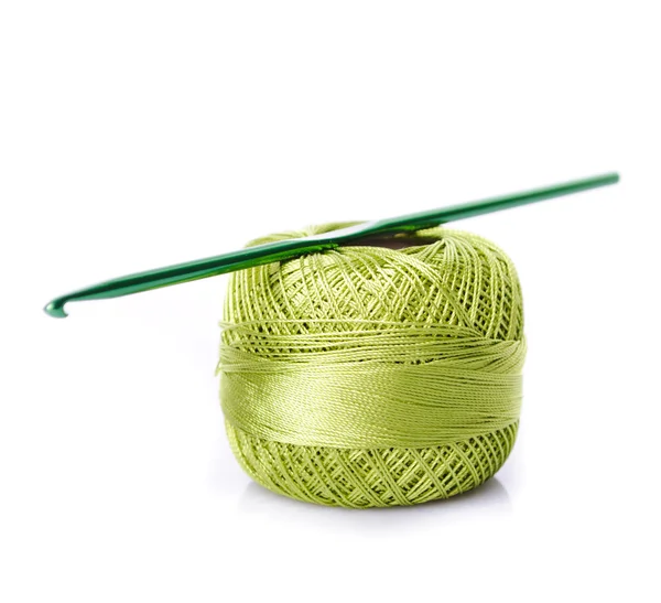 Crochet green threads — Stock Photo, Image